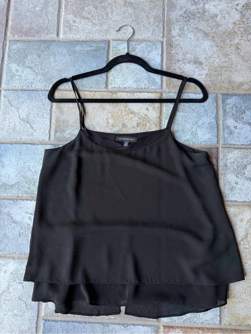 Banana Republic Black Double-Layer Spaghetti Strap Cami
